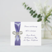 Carte de réception de mariage violet bleu Diamond (Debout devant)