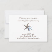 Carte de réception de mariage White Starfish Beach (Devant)