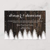 Carte de réception de mariage Winter Wonderland