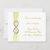 Carte de réception de mariage Yellow Infinity (Devant)