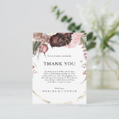 Carte de réception de Merci Floral Boho de Bourgog (Debout devant)