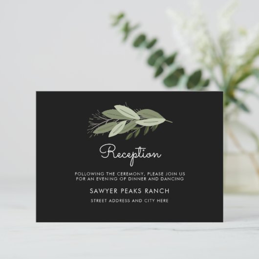 Carte de réception de minuit Mariage Sprigs (Debout devant)