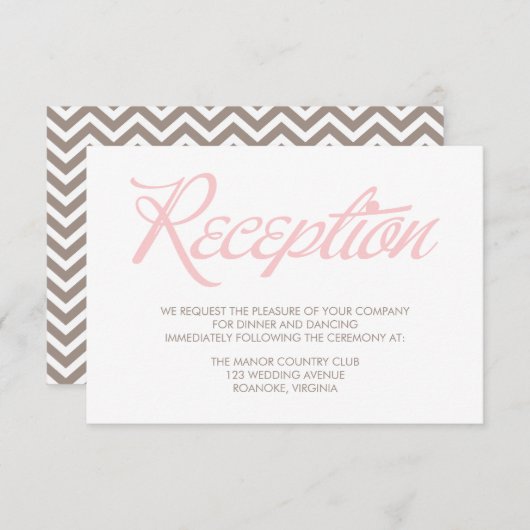 Carte de réception de motif de zigzag (Devant / Derrière)