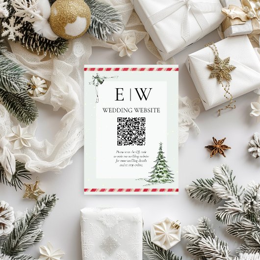 Carte de réception de Noël QR Code de mariage