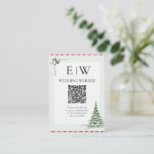 Carte de réception de Noël QR Code de mariage (Debout devant)