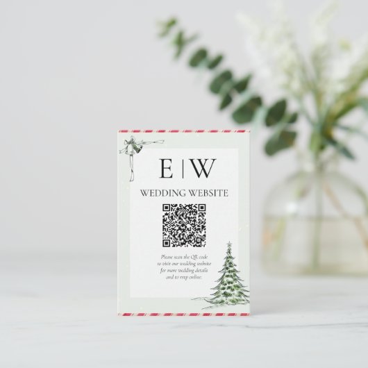 Carte de réception de Noël QR Code de mariage (Debout devant)
