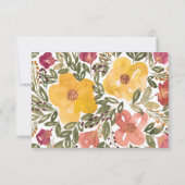 Carte de réception de peinture en fleurs botanique (Dos)