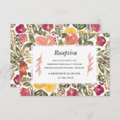 Carte de réception de peinture en fleurs botanique (Devant / Derrière)
