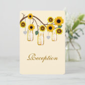 Carte de réception de pots de fleurs jaunes Mason (Debout devant)