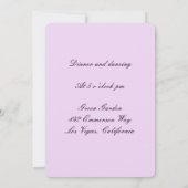 Carte de réception de pots Mason de fleurs violett (Dos)