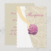 Carte de réception de robe de mariée élégante (Devant / Derrière)