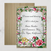 Carte de réception de roses rouges rustiques éléga (Devant / Derrière)