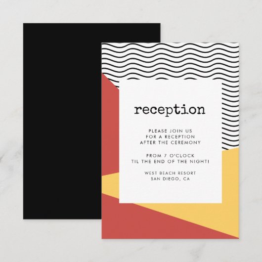 Carte de réception de style pop art Memphis des an (Devant / Derrière)