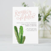 Carte de réception de succulente de désert - Rose (Debout devant)