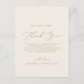 Carte de réception Delicic Gold et Cream Merci (Devant)
