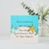 Carte de réception d'été de plage Étoile de mer jo (Debout devant)