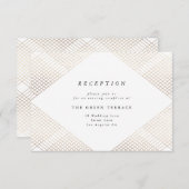Carte de réception Diamant Géométrique White Gold (Devant / Derrière)
