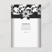 Carte de réception Diamant noir blanc Fleur (Dos)