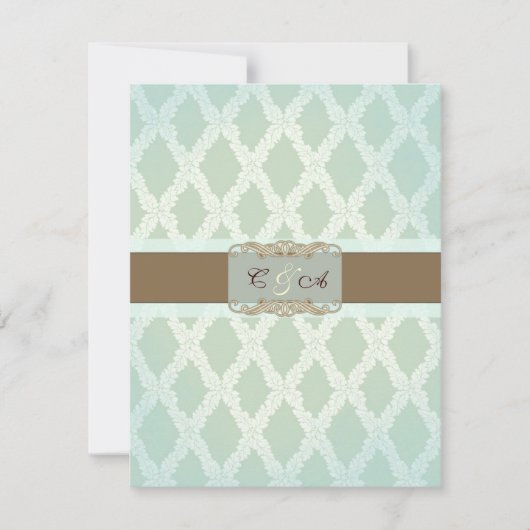 Carte de réception Diamond Green Wedding (Devant)