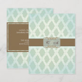 Carte de réception Diamond Green Wedding (Devant / Derrière)