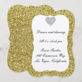 Carte de réception Diamond Heart Parties scintilla (Devant / Derrière)