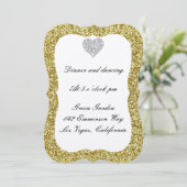 Carte de réception Diamond Heart Parties scintilla (Debout devant)