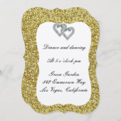 Carte de réception Diamond Hearts Gold Parties sci (Devant / Derrière)