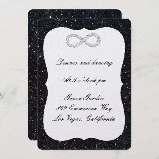 Carte de réception Diamond Infinity Parties scinti (Devant / Derrière)