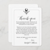 Carte de réception du Mariage gothique crâne Merci (Devant / Derrière)
