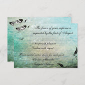 Carte de réception du Rose de tatouage et des flui (Devant / Derrière)