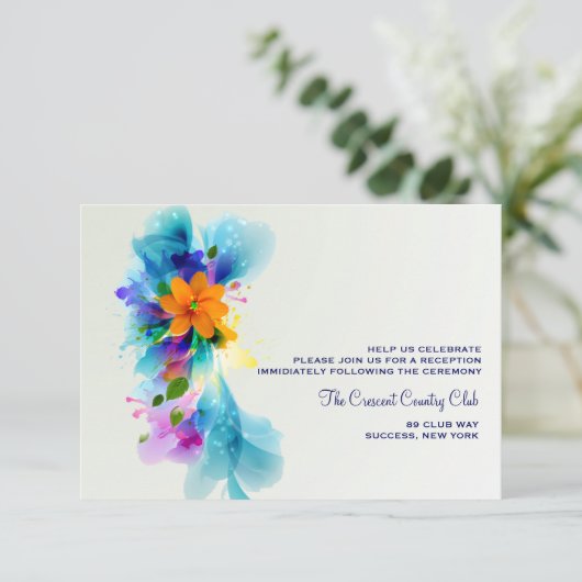 Carte de réception Éclaboussure de couleur (Debout devant)