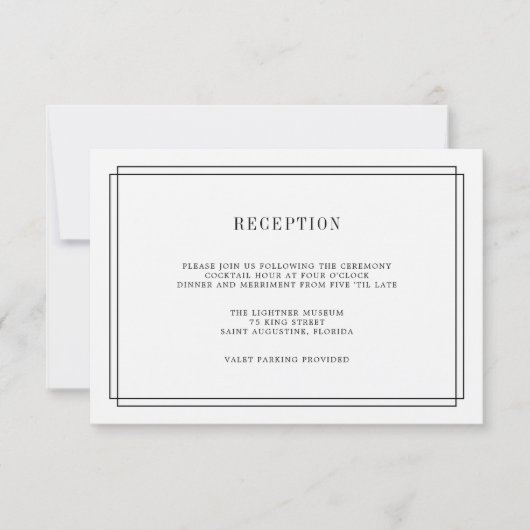 Carte de réception Ecru intemporelle (Devant)