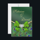 Carte de réception Emerald Green Peacock<br><div class="desc"></div>