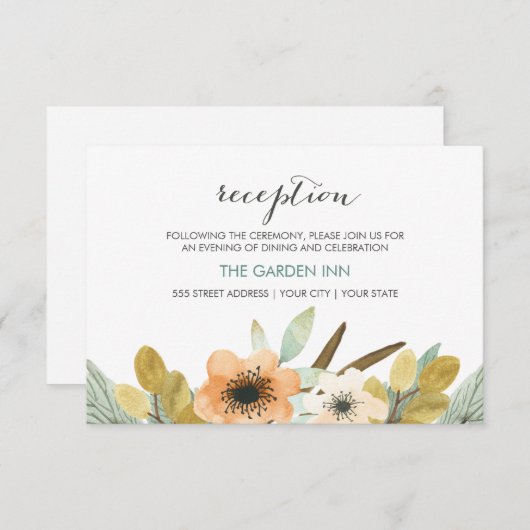 Carte de réception en aquarelle (Devant / Derrière)