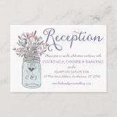 Carte de réception en bocal Mason de jardin secret (Devant)