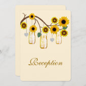 Carte de réception en bocaux de fleurs jaunes (Devant / Derrière)
