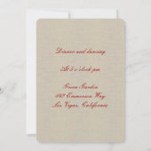 Carte de réception en bocaux en jute Rustique Roug (Dos)