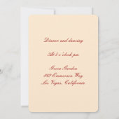 Carte de réception en bocaux Mason Fleurs Rouges (Dos)