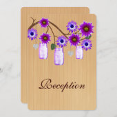 Carte de réception en bocaux Mason violet rustique (Devant / Derrière)