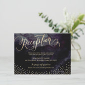 Carte de réception en calligraphie pailletée d'or (Debout devant)