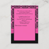 Carte de réception en Damas rose et noir (Dos)