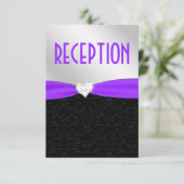 Carte de réception en diamant violet noir Damas (Debout devant)