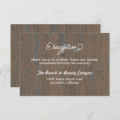 Carte de réception en écorce rustique / Carte de c (Devant / Derrière)