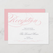 Carte de réception en écriture élégante - Rose pâl (Devant / Derrière)