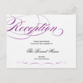 Carte de réception en écriture élégante - Violet (Devant)