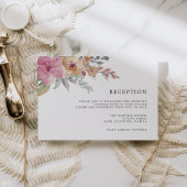 Carte de réception en fleurs peintes