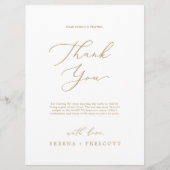 Carte de réception en Merci Delicate Gold 6,5 x 8, (Devant)