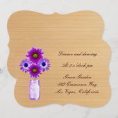 Carte de réception en pot Mason violet rustique de (Devant / Derrière)