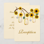 Carte de réception en pots Mason Fleurs Jaunes (Devant / Derrière)