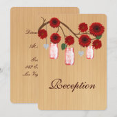 Carte de réception en pots Mason Rouge Rustique de (Devant / Derrière)